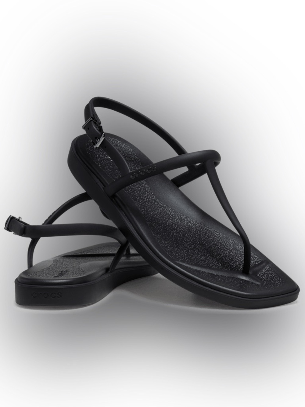 Crocs Women's Miami Thong Flip Flops In Black Sz US 7 NWT